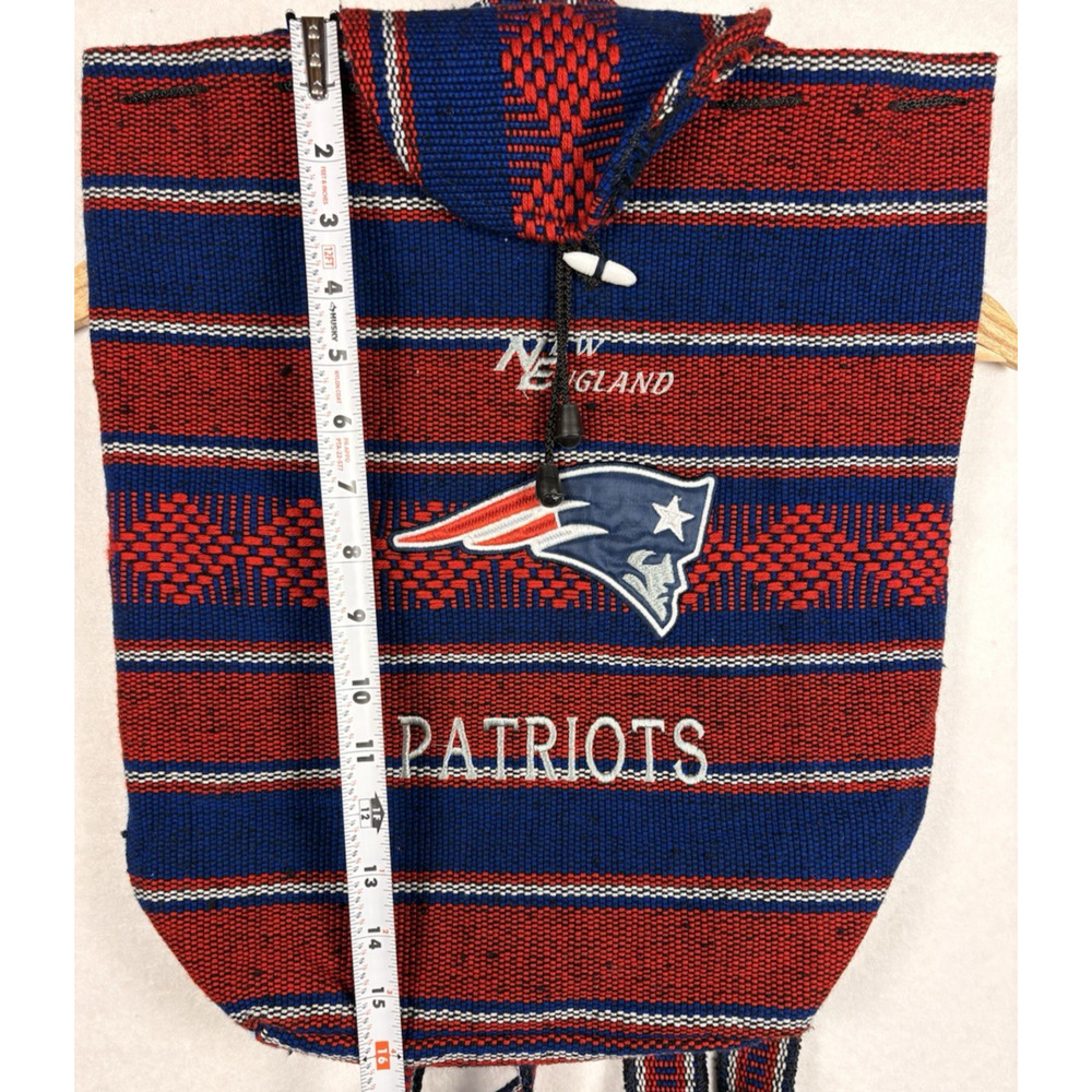 New England Patriots Woven Baja Drawstring Backpack Embroidered Red Blue NFL - Picture 14 of 14